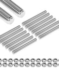12 Pieces 304 Stainless Steel M3 Fully Threaded Rods 51mm Long With Right Hand Threads Includes 24 Hex Nuts Durable Rustproof Fasteners For DIY Projects