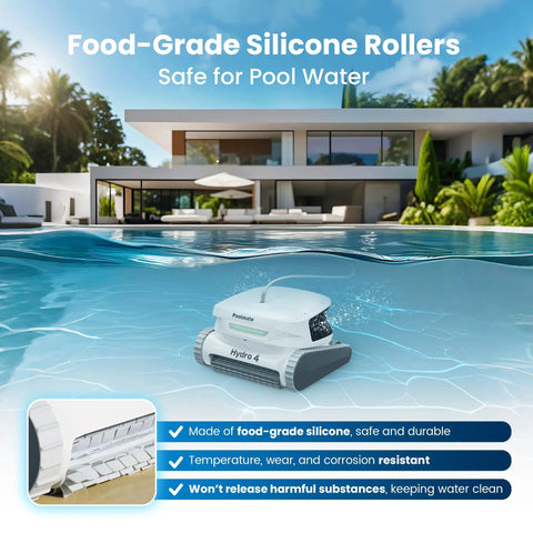 Hydro 4 Inground Pool Vacuum Cleaner with 50ft cord, safe silicone rollers, pool cleaning