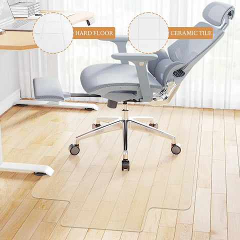 Heavy Duty Office Chair Mat For Hardwood And Tile Floors Easy Glide Under Desk Protector 36 By 48 Inch With Lip Thick Anti Slip Floor Mat