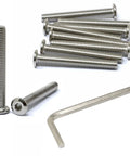 Ten Pack 5/16-18 By 2-1/2 Inch Stainless Steel 304 Hex Socket Flat Head Cap Screws Bolts For Furniture Bright Finish Includes Hex Key Spanner Ideal For DIY Projects