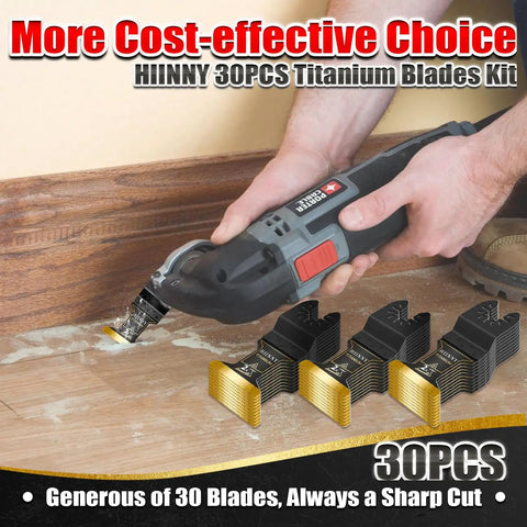 30 Piece Titanium Oscillating Tool Blades Set For Metal Wood Plastic Universal Multitool Blades Kit For wood cutting