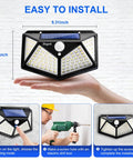 Dope Solar Outdoor Lights 6 Pack With Motion Sensor IP65 Waterproof 100 LED 3 Modes wall mounting instructions