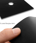 Close-up of Gas Stove Burner Covers 8 Pack Nonstick Reusable Double Thickness 0.2mm Protective Liners showing PTFE coating and texture.