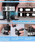 Heavy Duty Pneumatic Chamfering Machine Portable Angle Grinder Tool For Metal Wood Acrylic showing adjustment and replacement steps.