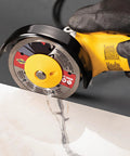 Heavy Duty Grinder Flange Nut For Tile Mitering, Plastic Grind Shield With 5/8-11 Thread Arbor For Angle Grinders in use on tile