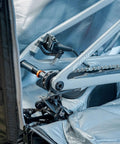 Dummy Hub Axle Chain Keeper for 12mm Thru Axle and QR Frames attached to bike frame, shields rear triangle, maintains chain tension.