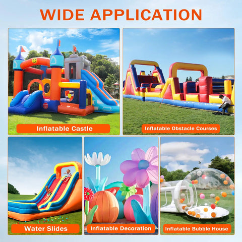 Heavy Duty 2HP Inflatable Air Blower For Big Bounce Houses Heavy Hitter Commercial Fan Pump used with inflatable castle and slides.