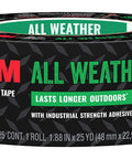 3M All-Weather Outdoor Duct Tape 1.88 in x 25 yd, UV and water resistant, heavy-duty cloth for patching and reinforcing, gray roll