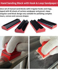 No Fuss Hand Sanding Block Set Of 16 With Hella Durable Foam Pads And Fast Hook And Loop Attachment For smooth furniture refinishing and auto scratch removal.