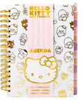 Hello Kitty Pink Gold Foil Journal Set For Girls with hardcover, gold closure, monthly tabs, and Hello Kitty and friends design.