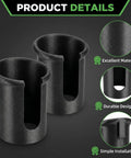 2 Pack Backup Cup Holder For 4Ever DLX Car Seats Dishwasher Safe Single Cup Holder Replacement Part For Toddler Car Seats Durable Easy Snap On Fits Left Or Right, black plastic holders with durable design and easy installation details