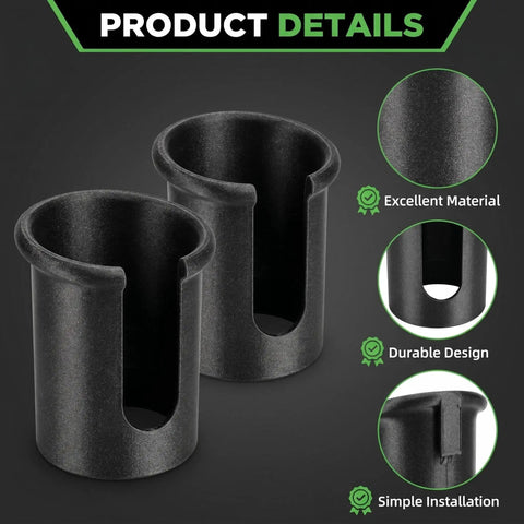 2 Pack Backup Cup Holder For 4Ever DLX Car Seats Dishwasher Safe Single Cup Holder Replacement Part For Toddler Car Seats Durable Easy Snap On Fits Left Or Right, black plastic holders with durable design and easy installation details