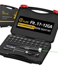 Rechargeable Laser Bore Sight Kit With 32 Adapters For 17 To 12 Gauge Calibers Green And Red Beam open case view