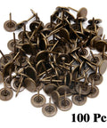 Solid Bronze Flat Head Upholstery Tacks 100 Pack Rustproof Trim Nails, antique bronze pins for DIY projects.