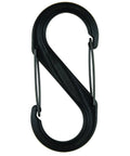 Dual Gate S Shaped Plastic Carabiner With Two Clips For Keys And Gear Glass Filled Nylon