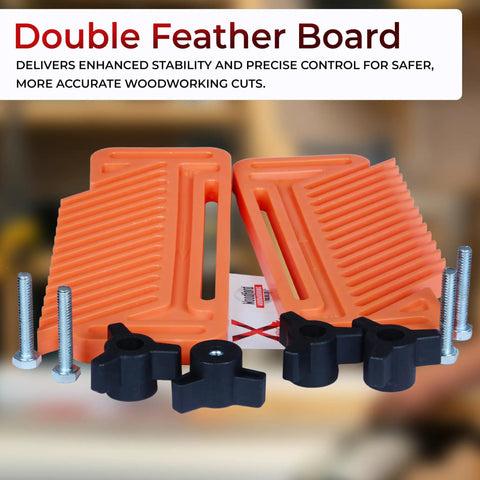 Rock Solid Table Saw Featherboard Replacement For 71553 Fence Keeps Timber Dead Nuts Secure Pack Of 2 Orange Polymer clamps and hardware.