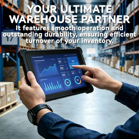 Heavy Duty 10.1 Inch Windows 11 Pro Rugged Tablet With IP67 Industrial Waterproof Housing And Mil Spec Drop Resistance used for inventory checks in a warehouse.