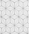 Kikko Peel And Stick Floor Tiles Pack Of 10 White And Off White Geometric Pattern 12 By 12 Inch Vinyl Tiles No Grout Needed And Water Resistant Washable 0.06 Inch Thick