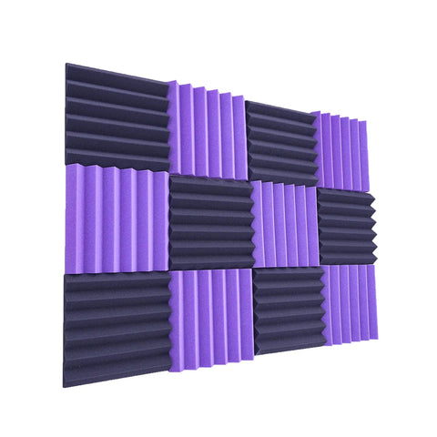 No Nonsense Heavy Duty 2X12 Acoustic Foam Squares And Soundproofing Bricks in purple black, wall panel design for bass traps.