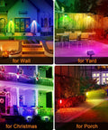 Color Changing Outdoor Solar Spot Lights 7 Modes 4 Pack IP65 Waterproof Landscape Lights for patio, yard, porch, and wall use
