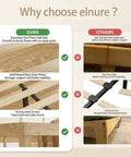 Comparison of features for Queen Size Wooden Platform Bed Frame Solid Build And Dead Silent Heavy Duty Slats Zero Hassle Setup No Box Spring Needed Fresh Japandi Finish.