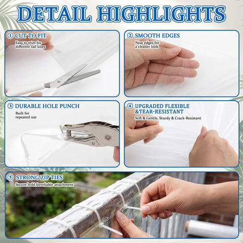 Detail highlights of Gotta Keep Your Little Ones Safe With This Hella Clear Banister Guard and Pet Barrier for Balconies Stairs and Windows.