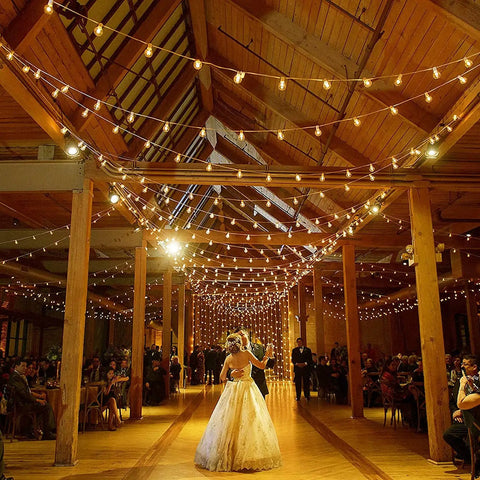 Wedding reception under 100ft Outdoor String Lights With Shatterproof LED Globes, Weatherproof Patio Lighting For Exterior And Indoor Use, UL Listed, Warm White 2700K, Durable Bulbs For Backyard, Bistro And Party Vibes