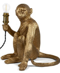 Dope Monkey Desk Lamp Modern Table Light With Resin Sitting Monkey Figurine For Living Room Bedroom Office And Dorm A Unique Quirky Lighting Fixture With E12 Socket On Off Switch Brass Socket And Twisted Fabric Cord