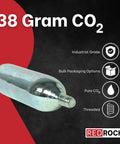 Beefy 38 Gram CO2 Cartridge With 3/8-24 Threaded Neck 50cc Gas Cylinder for bike tire inflators and industrial applications