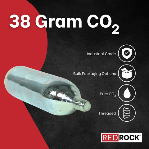 Beefy 38 Gram CO2 Cartridge With 3/8-24 Threaded Neck 50cc Gas Cylinder for bike tire inflators and industrial applications