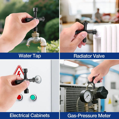 Heavy Duty 17 Inch Water Meter Key With 4 Way Utility Key Extended Reach Valve Tool For Outdoor Underground Valves usage examples