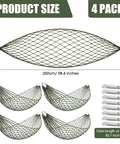 4 Pack Mesh Hammocks Set For Outdoor Chill Pine Green Nylon Hammocks 98.4 x 31.5 Inches Each Holds Up To 220 Lbs Comes With 2 Straps