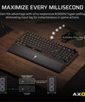 96 Percent Compact Mechanical Gaming Keyboard With Smooth Linear Switches That Hit Different Combined With A Built In LCD Stream Deck Rotary Knob And Dedicated Macro Buttons For Players Who Mean Business On The Battlefield on a wooden desk.