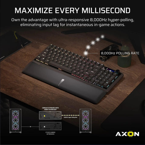 96 Percent Compact Mechanical Gaming Keyboard With Smooth Linear Switches That Hit Different Combined With A Built In LCD Stream Deck Rotary Knob And Dedicated Macro Buttons For Players Who Mean Business On The Battlefield on a wooden desk.