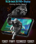 Badass Rugged 5G Tablet With 10.36 Inch FHD Plus 2K Display showcasing vibrant graphics and Gorilla Glass 5 protection.