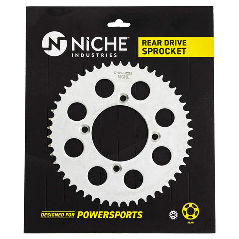 Rear drive sprocket for Honda Drive Sprocket Chain Kit For XR100R And CRF100F Riders, 50 tooth, shown on packaging.