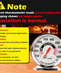 Pro Oven Thermometer With Extra Large 2.4 Inch Dial, Accurate 150 To 600 F Temperature Gauge with instruction notes