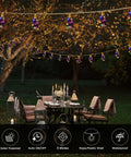 Vintage Hemp Rope Solar String Lights With 20 Shatterproof Bulbs 8 Modes And Memory Function Sun Powered Waterproof Outdoor Lighting