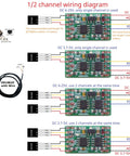 Wiring diagram for 2 Channel Modbus Temperature Sensor Module With DS18B20 RS485 Adapter Board For PLCs And Paperless Recorders