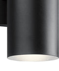 Textured Black 12 Inch Outdoor Wall Sconce Cylinder Exterior LED Light 1 Light Front Porch Fixture Modern Architectural Outdoor Lighting For Home Exterior