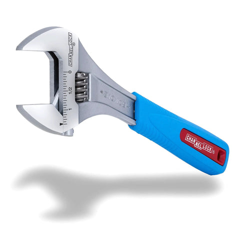 10 Inch Adjustable Wrench With Chrome Cushion Grip, Big Jaw Capacity For Nuts And Bolts, Longer Jaws For Strong Grips In Tight Spaces