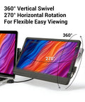 11.6 Inch HD Laptop Screen Extender With 360 Degree Swivel And 270 Degree Flip Ultra Slim Portable IPS Monitor attached to laptop