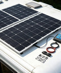 1000W Flexible Solar Panel Kit With 2x500W Monocrystalline ETFE Panels And 50A MPPT Smart Charge Controller on RV roof