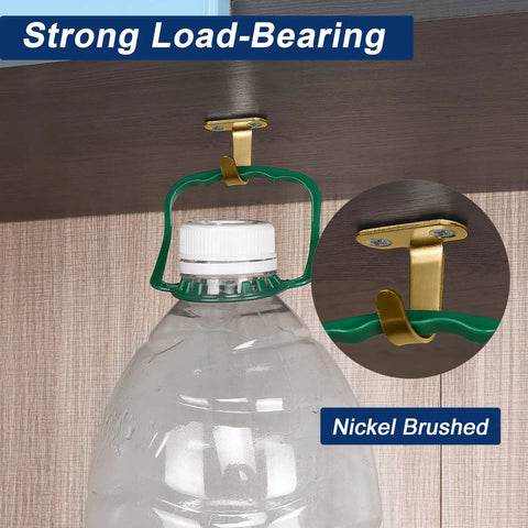 Stainless Steel Screw Mounted Ceiling Hooks Built Tough Heavy Duty Coat Hangers For Bathroom Kitchen Garage Cabinet 10 Pack Brushed Gold Under Shelf Towel Robe Clothes Hooks Rustproof Easy Install