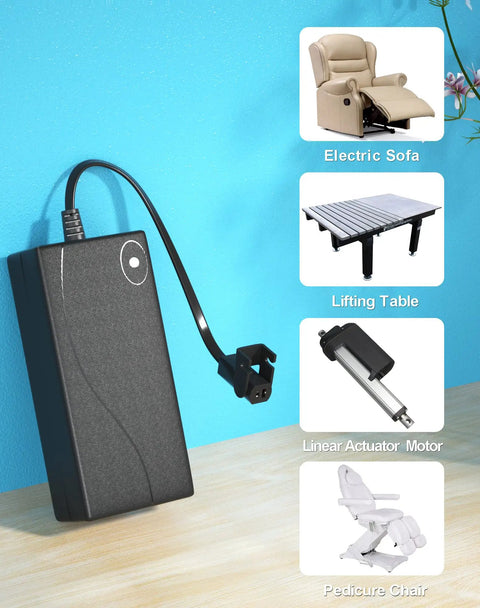 Power Recliner Adapter For Lift Chairs 29V 24V 2A AC DC Switching Power Supply Transformer, 2-pin connector, cord