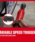 Cordless Electric Ratchet Wrench With 3/8 And 1/2 Inch Swappable Anvils Blazing 300 Rpm 40 Ft Lbs Kickin Torque LED Work Lamp in use