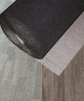 Built Different Premium Flooring Underlayment For Luxury Vinyl Plank And Carpet Tile Roll shown with roll and textures laid out.
