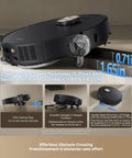 Side view of Smart Robot Vacuum And Mop With Auto Empty Dock Self Cleaning Mop Beast Suction Power 19500 Pa, black model.