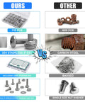 Comparison of 710 Piece Stainless Steel 304 Machine Screws Nuts And Washers Assortment Kit With Case versus carbon steel set.
