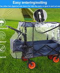 Waterproof Collapsible Wagon Rain Cover and Sun Shade Windproof UV Resistant Canopy for Stroller Trolley Cart Accessories